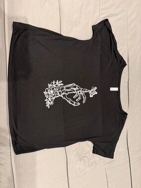 Bella Canvas Black slouchy Tee with Subtle Crew Neck Detail